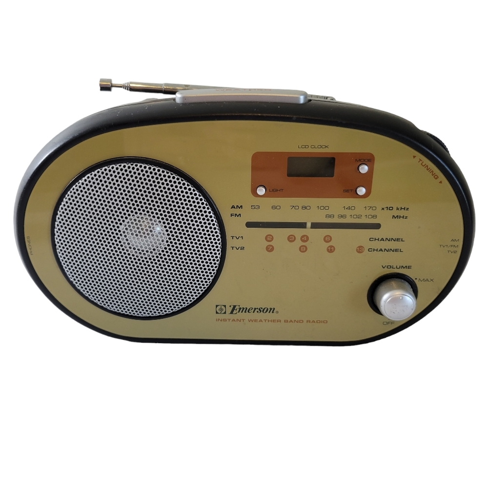 VINTAGE EMERSON INSTANT WEATHER BAND AM/FM RADIO MODEL RP1103 TEST WORKS